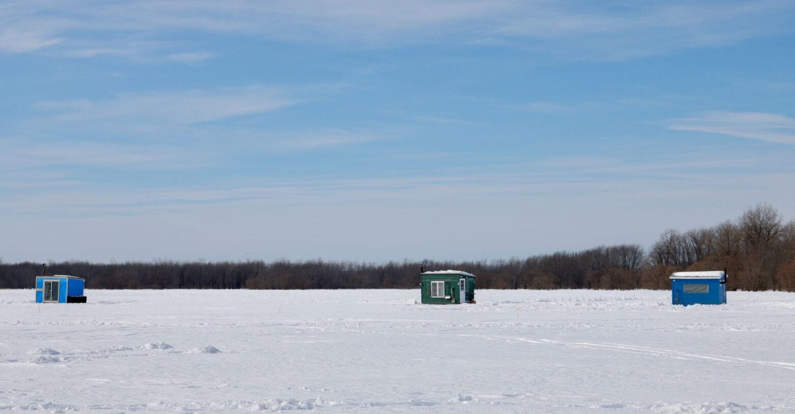 Pêche blanche sur le Lac St-Pierre en Mauricie