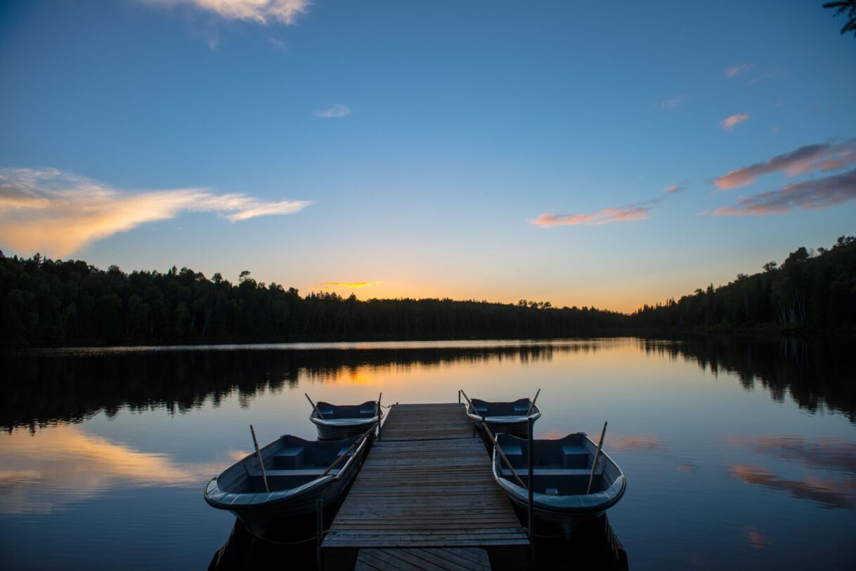 Coucher de soleil à la Pourvoirie Pignon Rouge dans Lanaudière